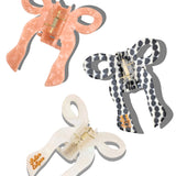 Hand-painted Coquette Bow Claw Hair Clip | Eco-Friendly