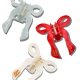 Hand-painted Coquette Bow Claw Hair Clip | Eco-Friendly