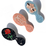 Hand-painted Compact Rose Stem 2-1 Perfect Daily Brush | Eco-Friendly