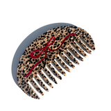 Hand-painted Leopard Bow Gua Sha Treatment Hair Comb | Eco-Friendly