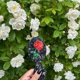 Hand-painted Compact Rose Stem 2-1 Perfect Daily Brush | Eco-Friendly