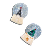 Hand-painted Snow Globe Claw Hair Clip | Eco-Friendly