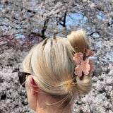 Hand-painted Cherry Blossom Flower Claw Hair Clip | Eco-Friendly