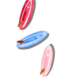 Hand-painted Surf Boards Claw Hair Clip | Eco-Friendly