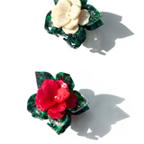 Hand-painted Poinsettia Claw Hair Clip | Eco-Friendly