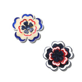 Hand-painted Americana Flower Brooch Pin