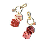 Hand-painted Lucky Dice Bag Charm + Keychain | Eco-Friendly