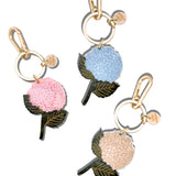Hand-painted Hydrangea Bag Charm + Keychain | Eco-Friendly