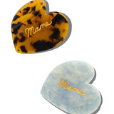 Hand-Painted Mama Heart Acetate Claw Hair Clip | Eco-Friendly