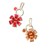 Handmade Origami Holiday Bow Bag Charm + Keychain