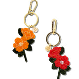 Hand-painted Vintage Poppy Bag Charm + Keychain | Eco-Friendly