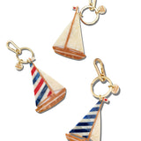 Hand-painted Sailboat Bag Charm + Keychain | Eco-Friendly