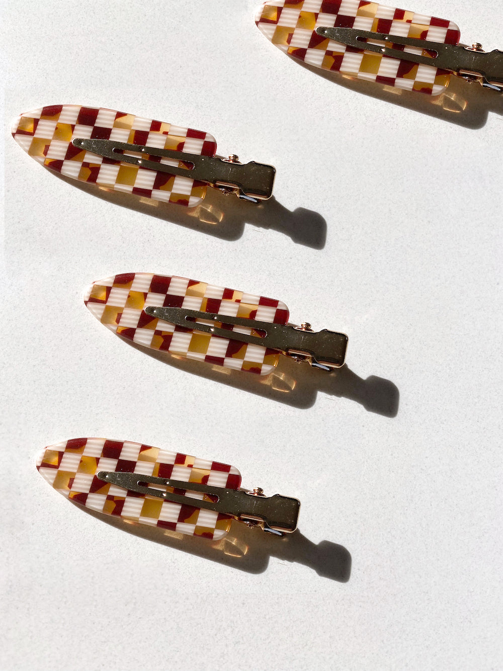 4pc Checkered Creaseless Setting Clip Set | Eco-Friendly