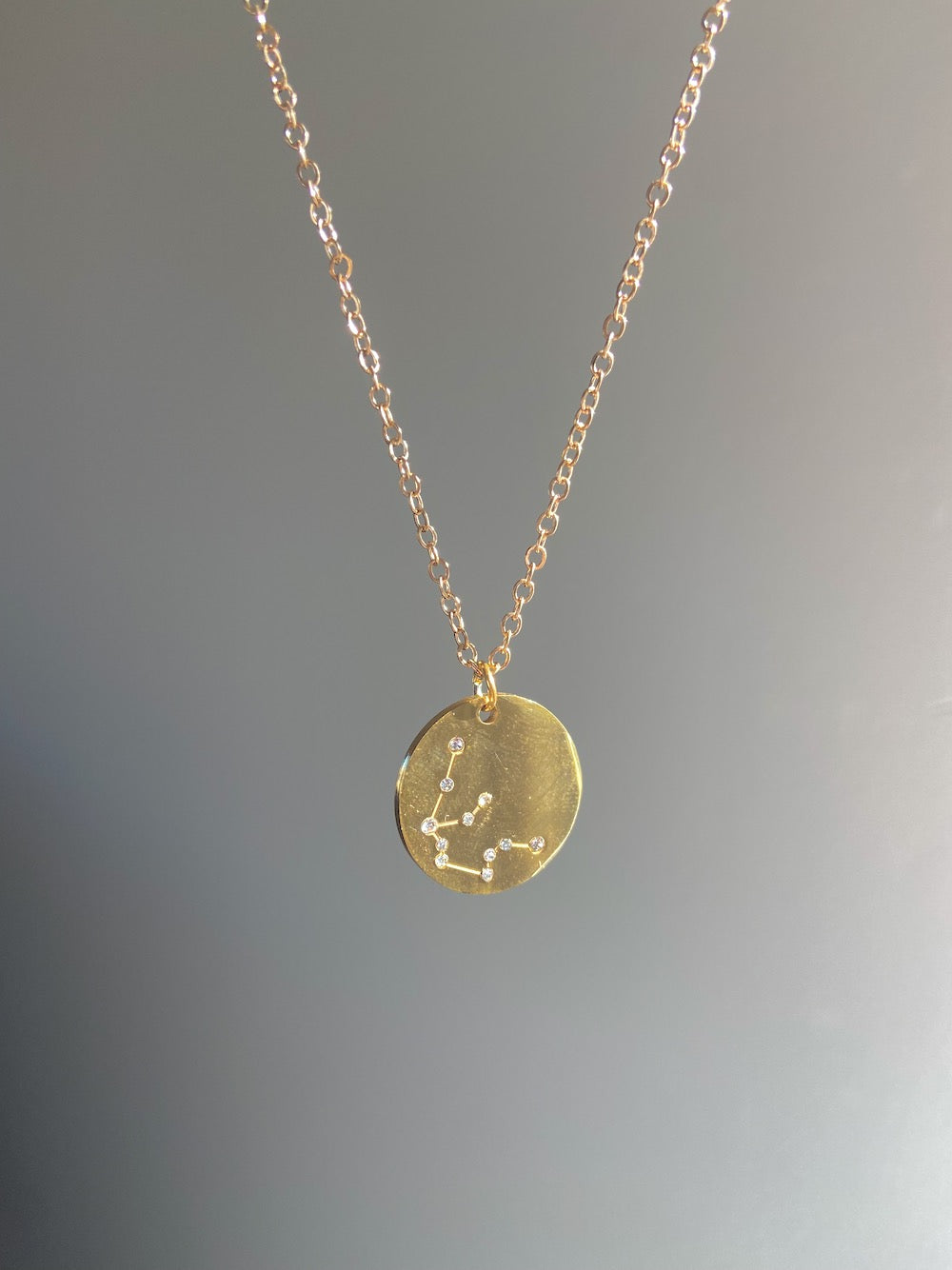 Zodiac Constellation Coin Necklace | Gold