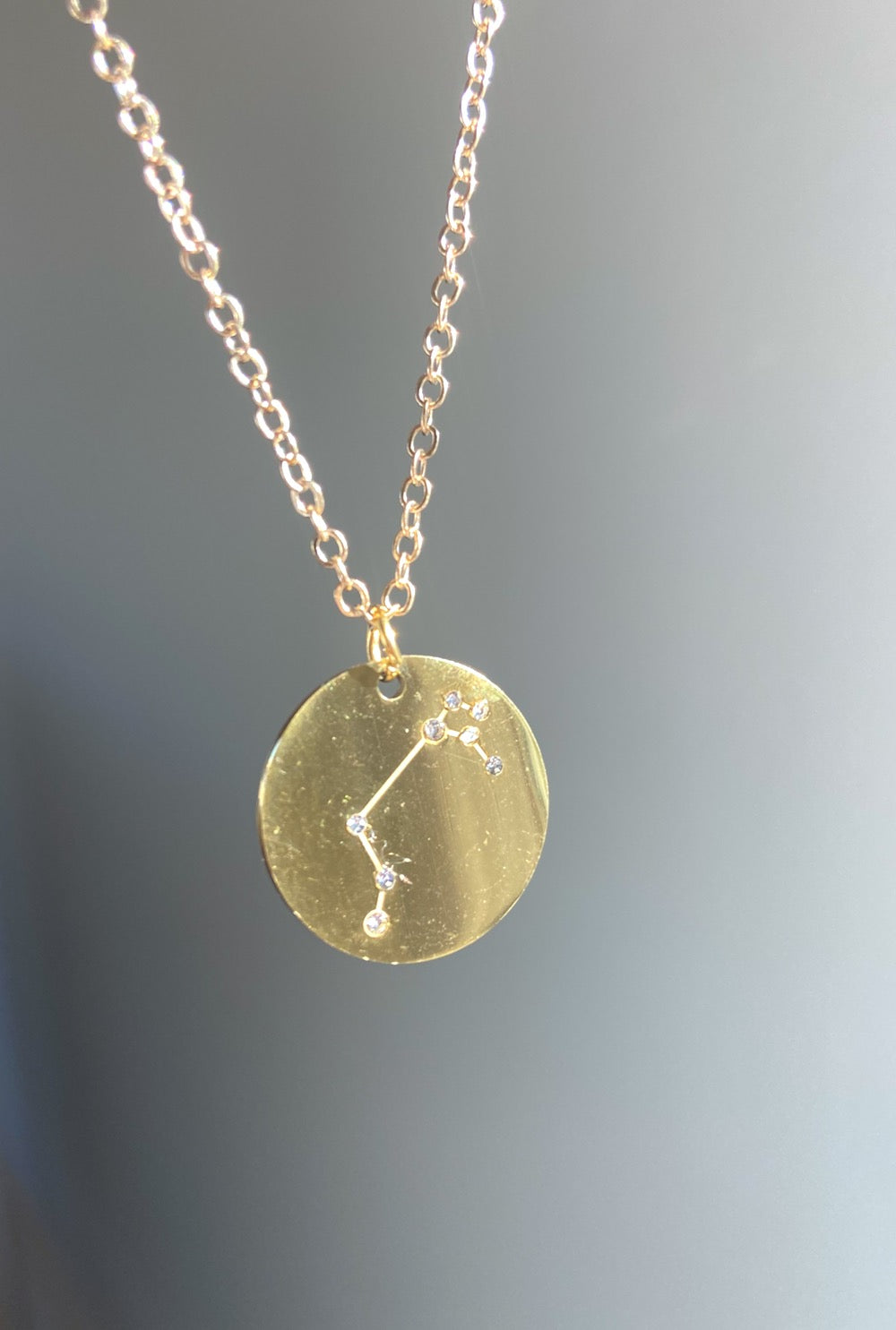 Zodiac Constellation Coin Necklace | Gold