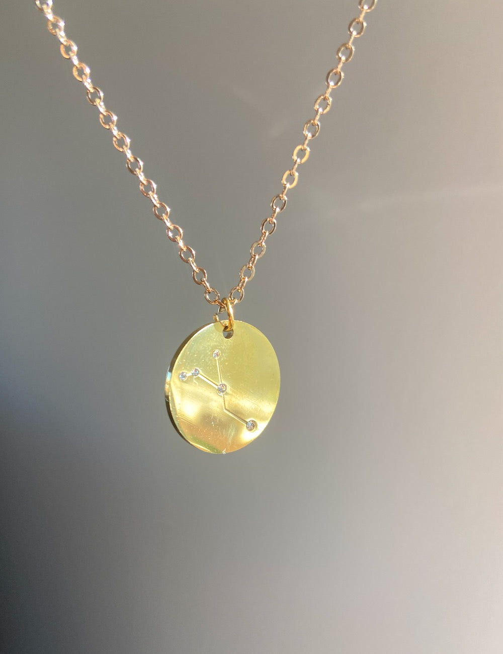 Zodiac Constellation Coin Necklace | Gold