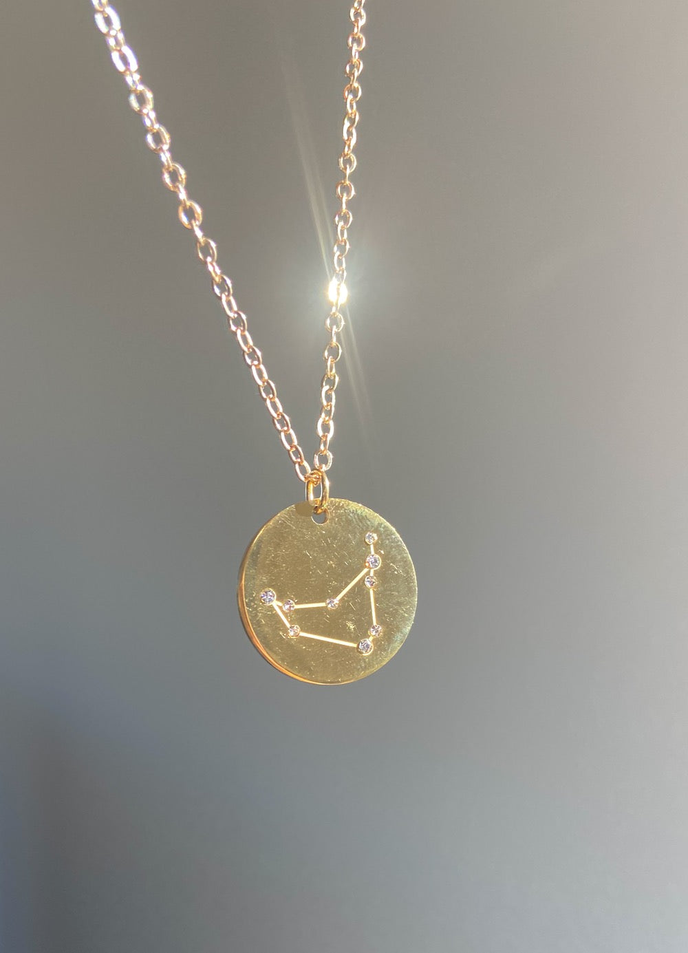 Zodiac Constellation Coin Necklace | Gold