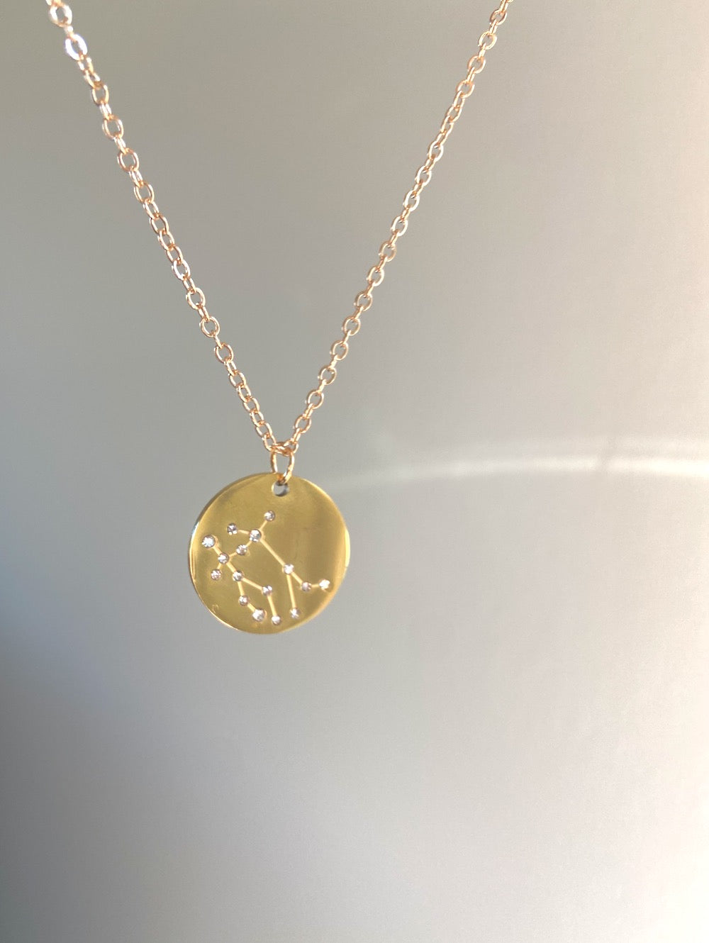 Zodiac Constellation Coin Necklace | Gold