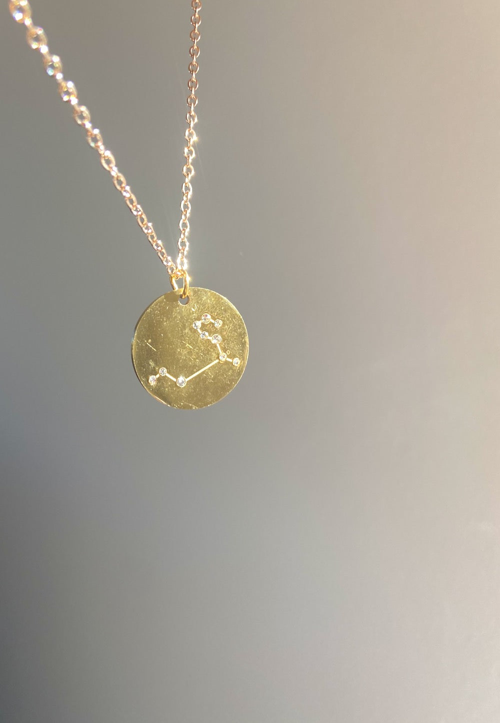 Zodiac Constellation Coin Necklace | Gold