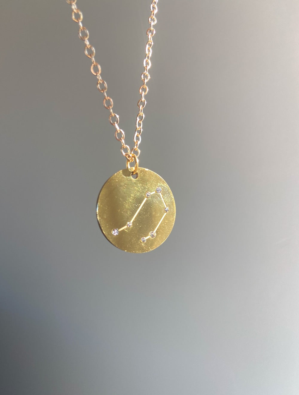 Zodiac Constellation Coin Necklace | Gold