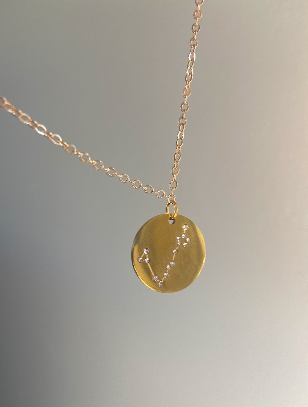 Zodiac Constellation Coin Necklace | Gold