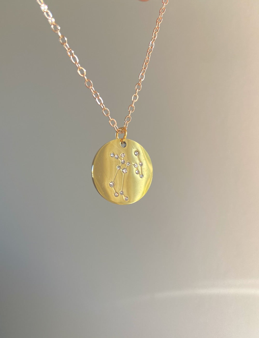 Zodiac Constellation Coin Necklace | Gold