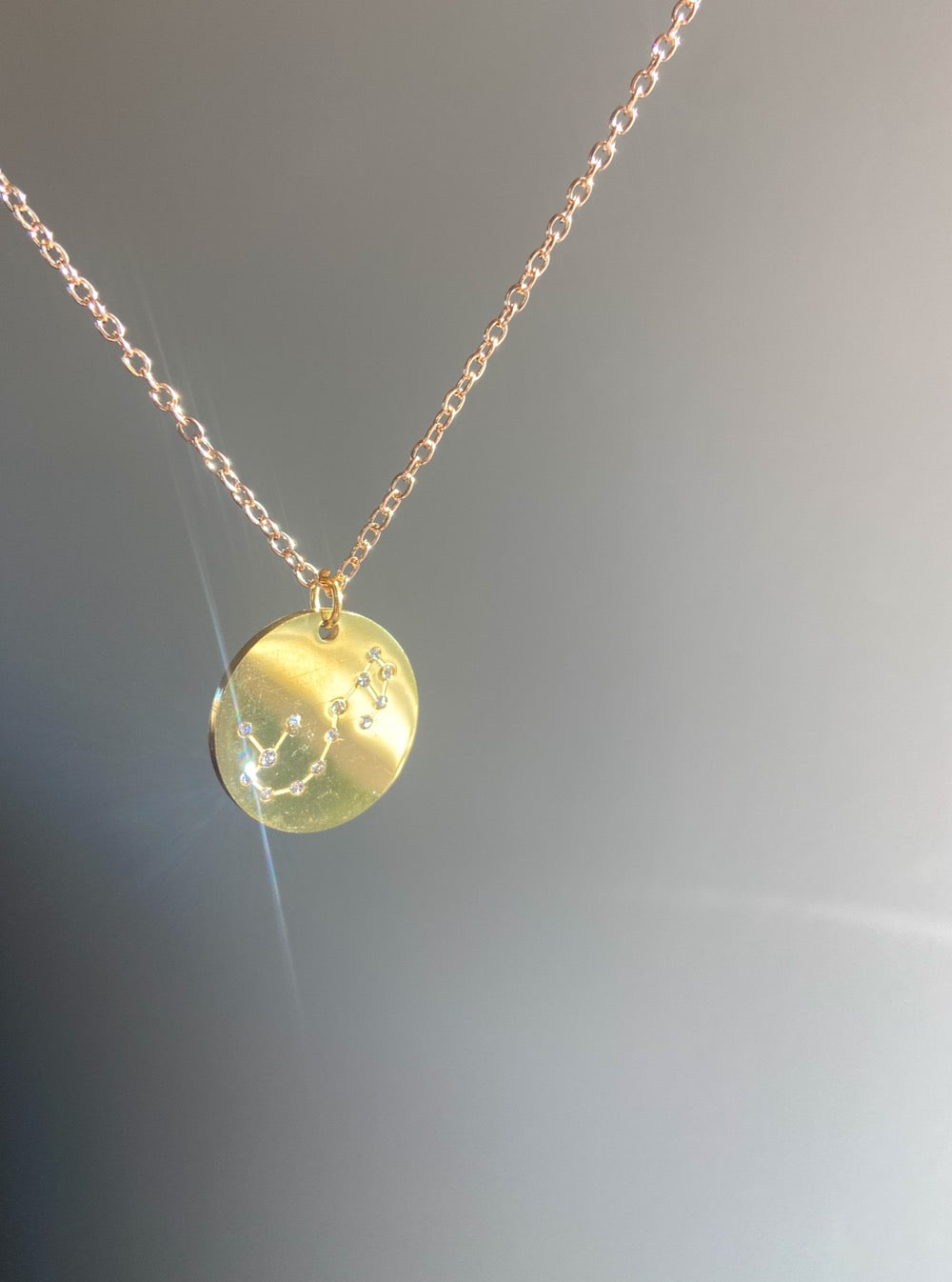 Zodiac Constellation Coin Necklace | Gold