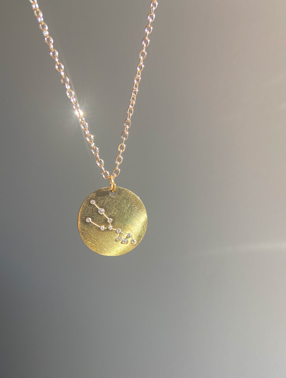 Zodiac Constellation Coin Necklace | Gold