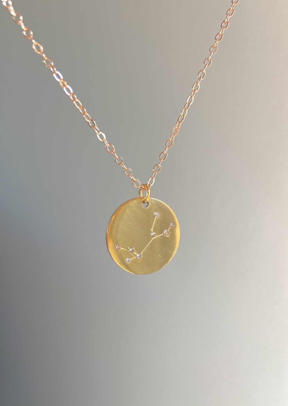 Zodiac Constellation Coin Necklace | Gold