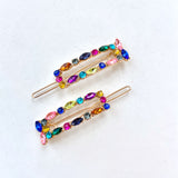 2pc Rainbow Gems Petite Barrette Set