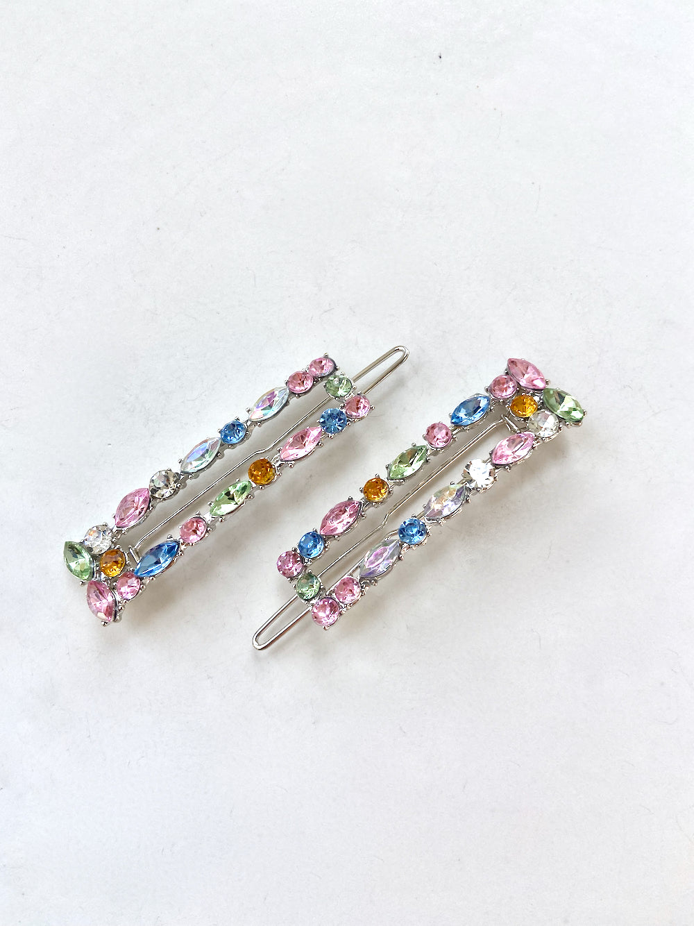 2pc Rainbow Gems Petite Barrette Set