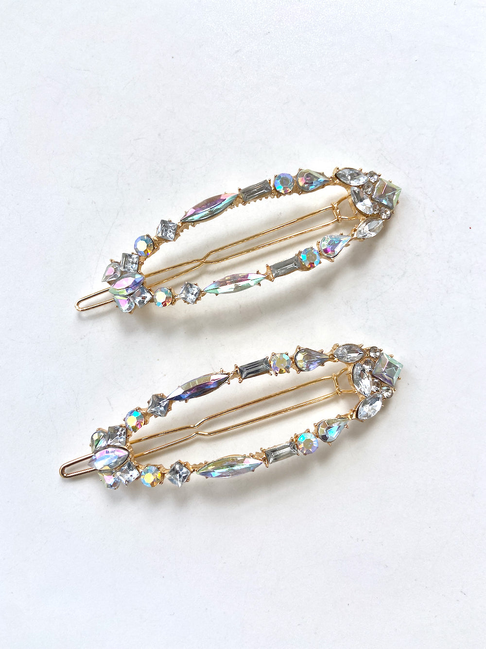 2pc Diamond Gems Barrette Hair Clip Set | Holiday