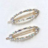 2pc Diamond Gems Barrette Hair Clip Set | Holiday