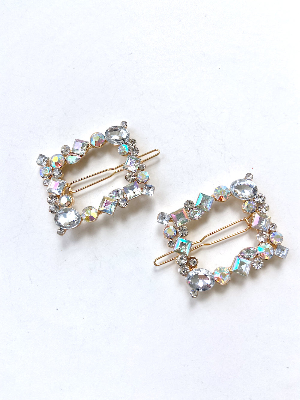 2pc Diamond Gems Barrette Hair Clip Set | Holiday