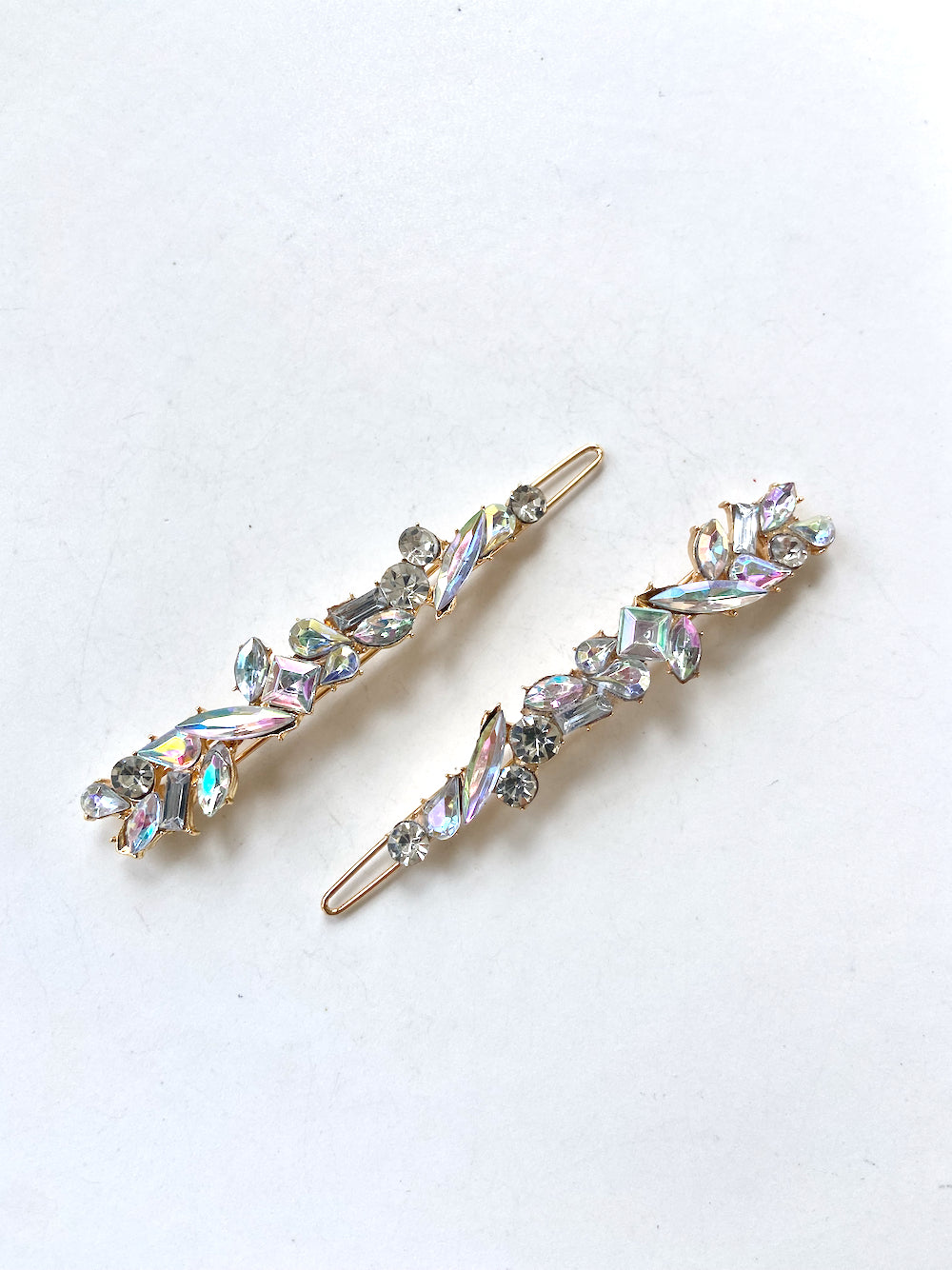 2pc Diamond Gems Barrette Hair Clip Set | Holiday