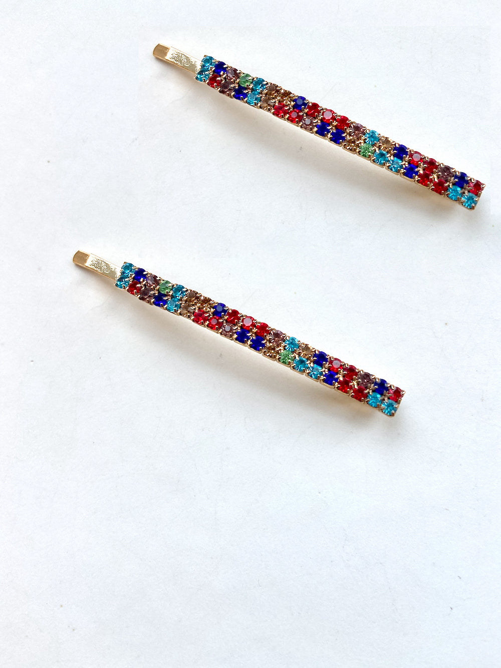 2pc Crystal Rhinestone Bobby Pin Set | Holiday