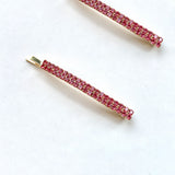 2pc Crystal Rhinestone Bobby Pin Set | Holiday