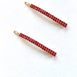 2pc Crystal Rhinestone Bobby Pin Set | Holiday