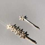 2pc Gold Star Bobby Pin Set | Holiday